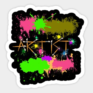 Artist Painters Funny Splatter Paint Graffiti Costume Sticker